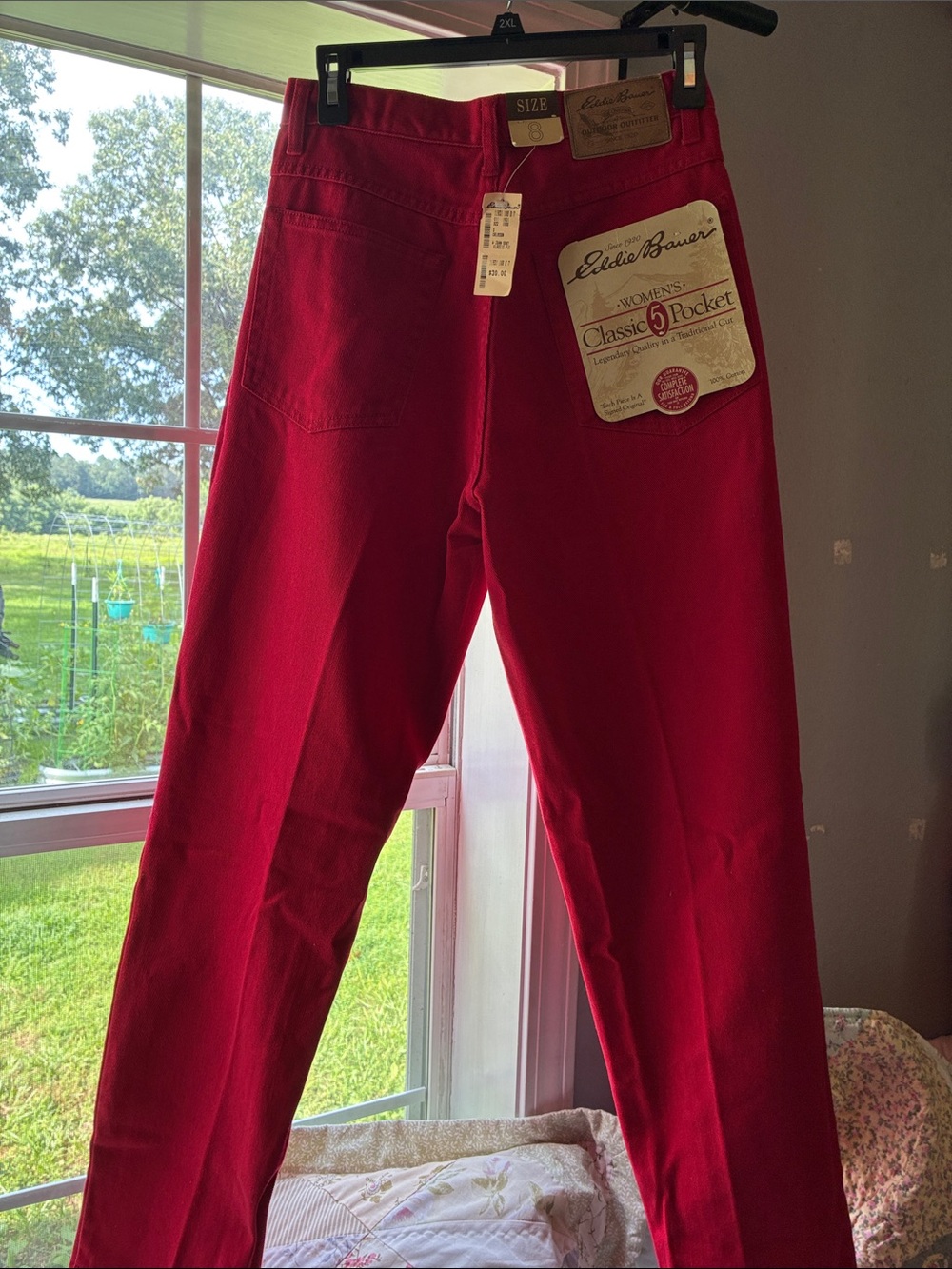 Vintage Eddie Bauer Women's Bright Red Classic 5-Pocket Pants NWT